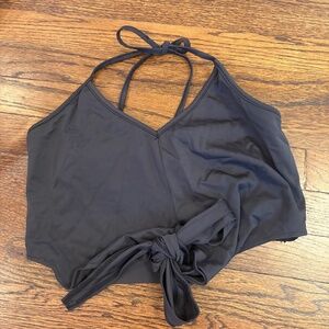 Kortni Jeane- Black Halter Tie Swim Suit Top- Mediu